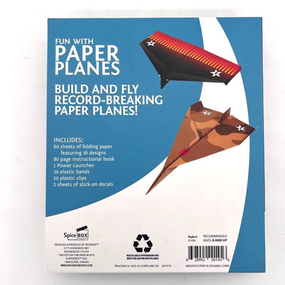 Fun With Paper Planes Set By SpiceBox 60 Planes Fold & Fly Book & Power Launcher - Picture 2 of 12